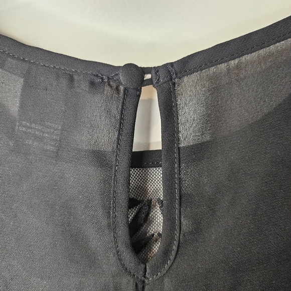 Forever 21 Witchy Black Glam Embroidered Sheer Sleeveless Goth Camisole Top M - Picture 12 of 15